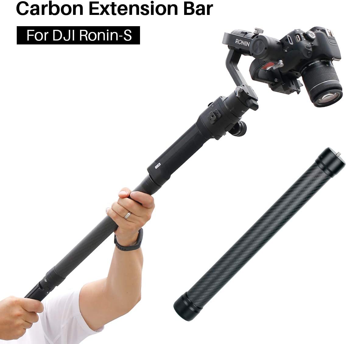 ZHIYUN Thanh Nối Dài Bằng Sợi Cacbon Dh10 1 / 4 '' 3 / 8 '' Cho Dji Ronin S Moza Air Cross Feiyutech Ak4000 Zhiy 2 Smooth 4