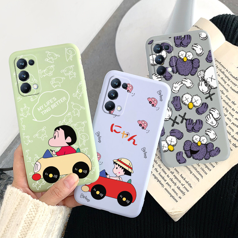 Ốp điện thoại mềm họa tiết hoạt hình graffiti xinh xắn cho Oppo Reno5 Reno5pro