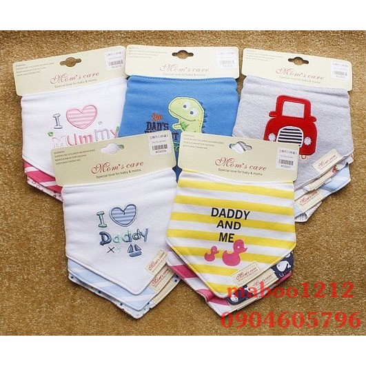 Set 3 Yếm Momcare dễ thương cho bé