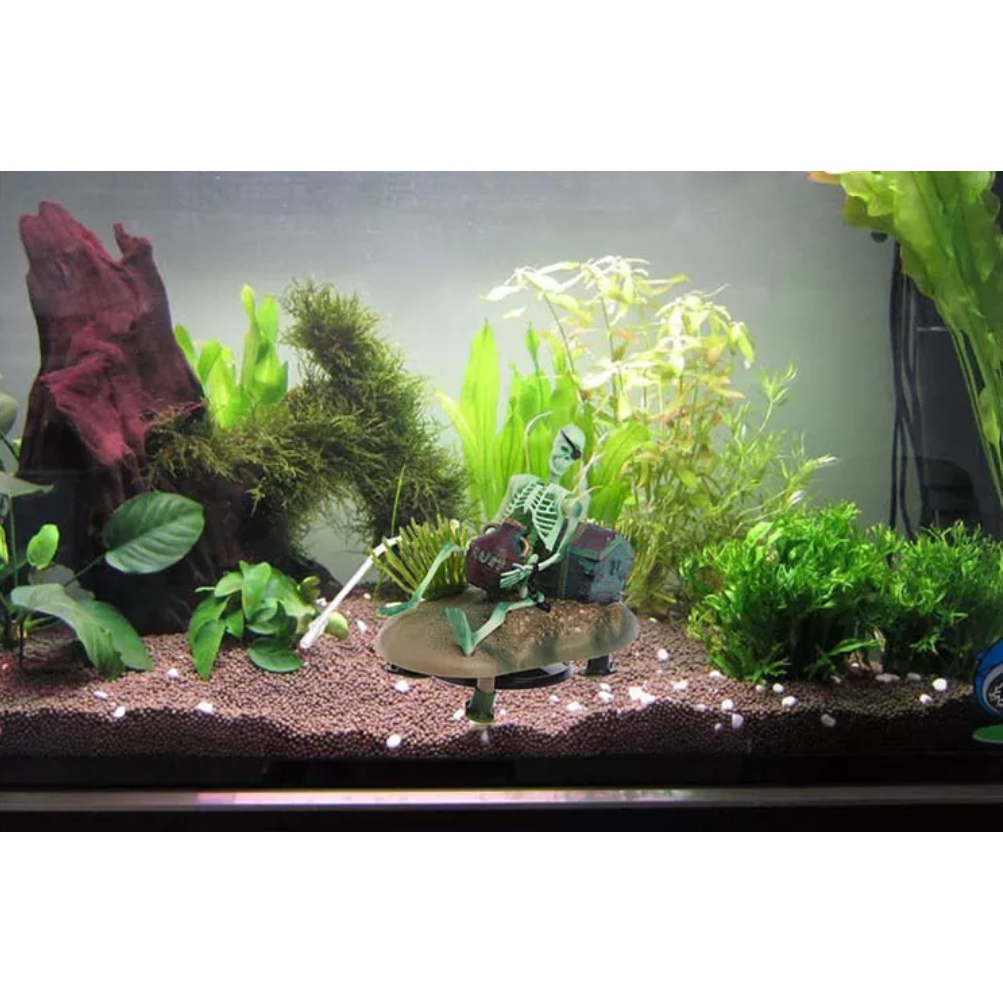 Mô hình bộ xương người uống rượu trang trí bể cá