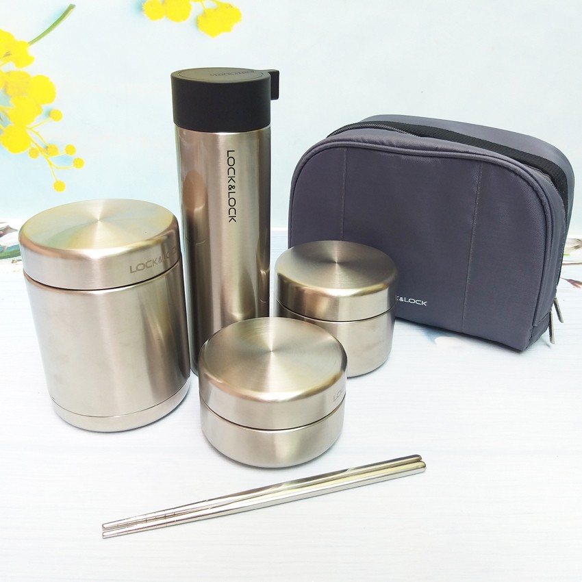 Bộ Hợp Cơm Giữ Nhiệt 5 Chi Tiết Lock&Lock LHC8016S01 | BigBuy360 - bigbuy360.vn