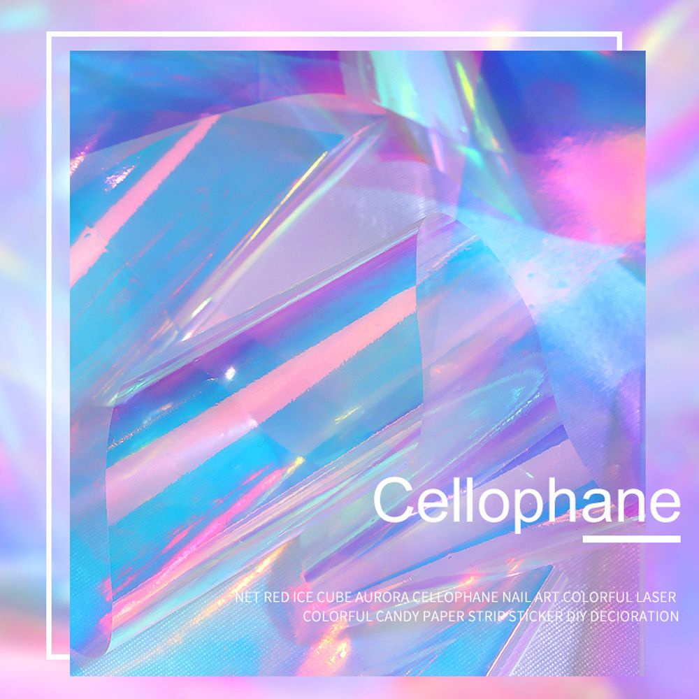 [Hàng mới về] Giấy Bóng Kính Trang Trí Móng Tay Nghệ Thuật Màu Laser 3D Thời Trang Mùa Hè Cho Nữ