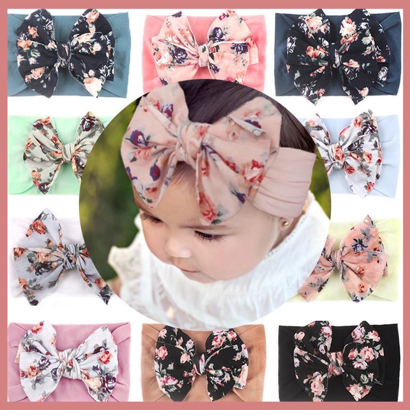 Băng Đô Nơ Nylon Co Giãn Tốt Thời Trang Cho Bé Sơ Sinh