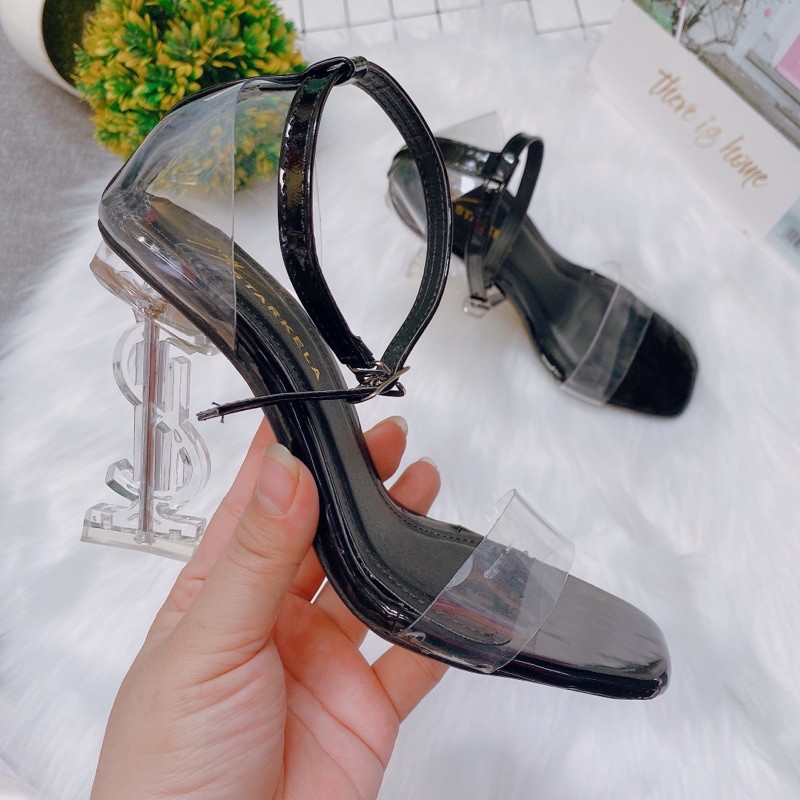 [Kèm ảnh chân thực] Giày sandal cao gót quai trong gót YS trong 9p bít gót hàng hot