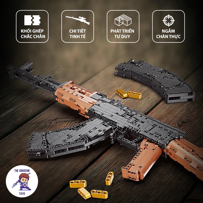 Đồ Chơi Lắp Ráp PUBG Mô Hình AK-47 Trong Game CSGO Cảnh Sát Quân Đội Đồ Chơi Bé Trai XB24006