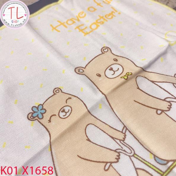 Khăn sữa cho bé - Set khăn sữa gấu nâu xinh xắn - Đồ dùng trẻ em