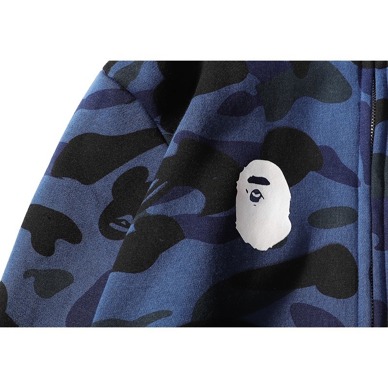 Áo khoác nam nữ BAPE X PSG có nón họa tiết rằn ri