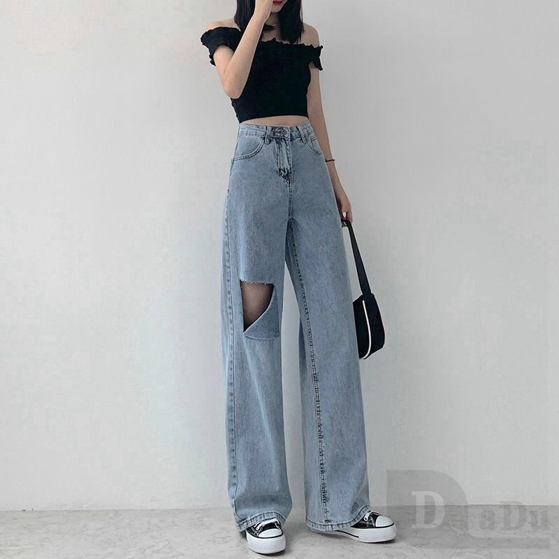 Quần Jeans Nữ Lưng Cao Ống Loe 3 Màu Size S-5Xl