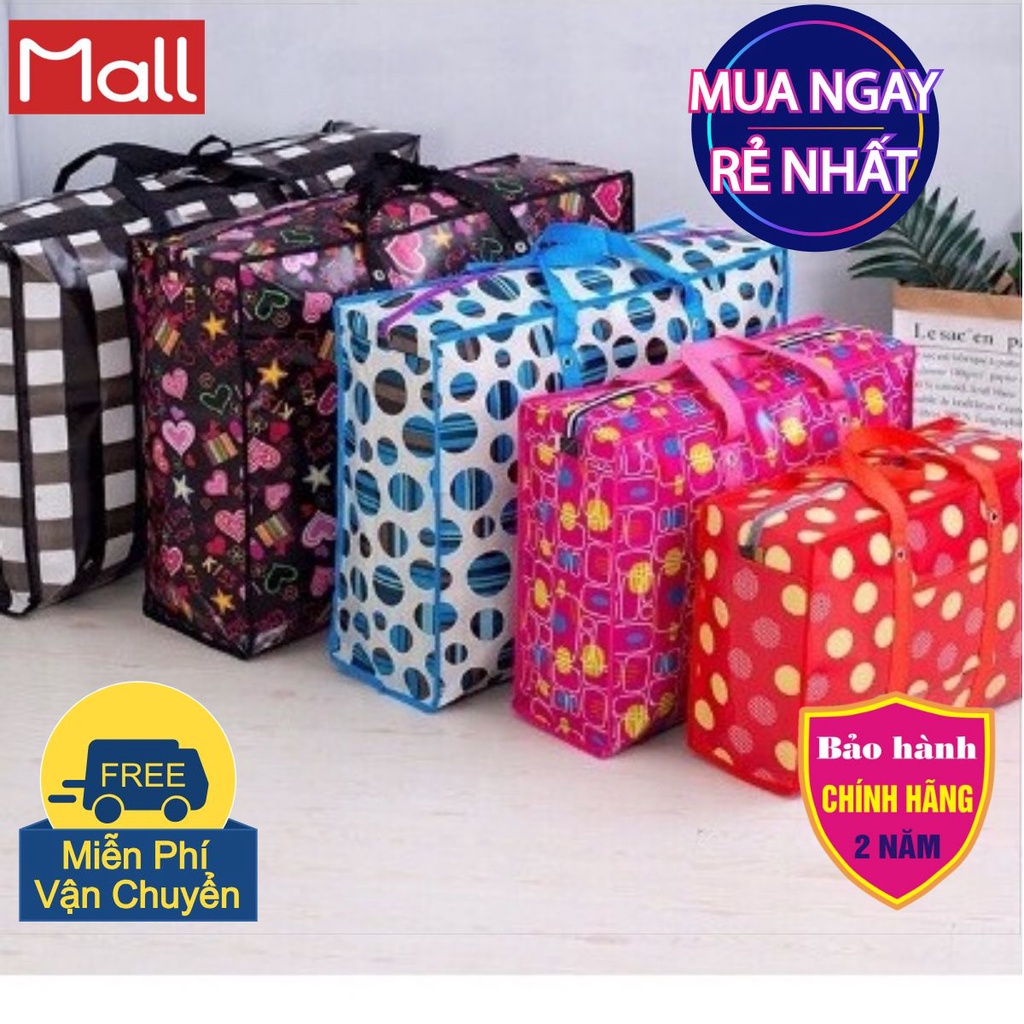 [Siêu To Dài 90 Phân] Túi Bạt Dứa Đựng Đồ Chăn Màn Quần Áo Chống Nước Nhiều Kích Thước Siêu Bền Có 2 Khóa Kéo Giữa