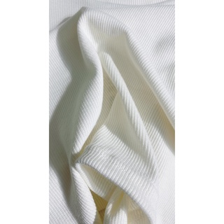 ÁO THUN GÂN CROPTOP TRƠN - TRẮNG