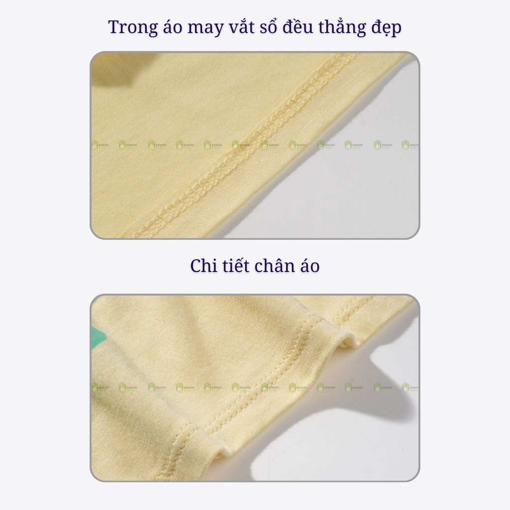 Bộ Dài Tay Cho Bé Trai, Bé Gái Vải Thun Lạnh Minky Mom Hoạ Tiết Hươu Vàng Giáp Lăng, Đồ Bộ Mặc Nhà Cho Bé MKMTD2230