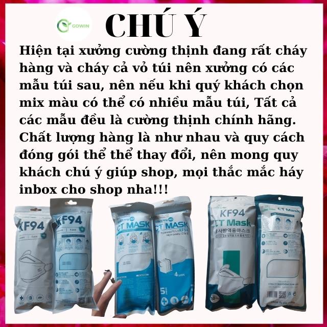 [Combo 50 Chiếc ] Khẩu Trang 4D CT Mask KF94 Y Tế Cường Thịnh Xuân Lai Chất Dày Dặn Quai Bền Dáng Đẹp Ôm Sát Mặt | BigBuy360 - bigbuy360.vn