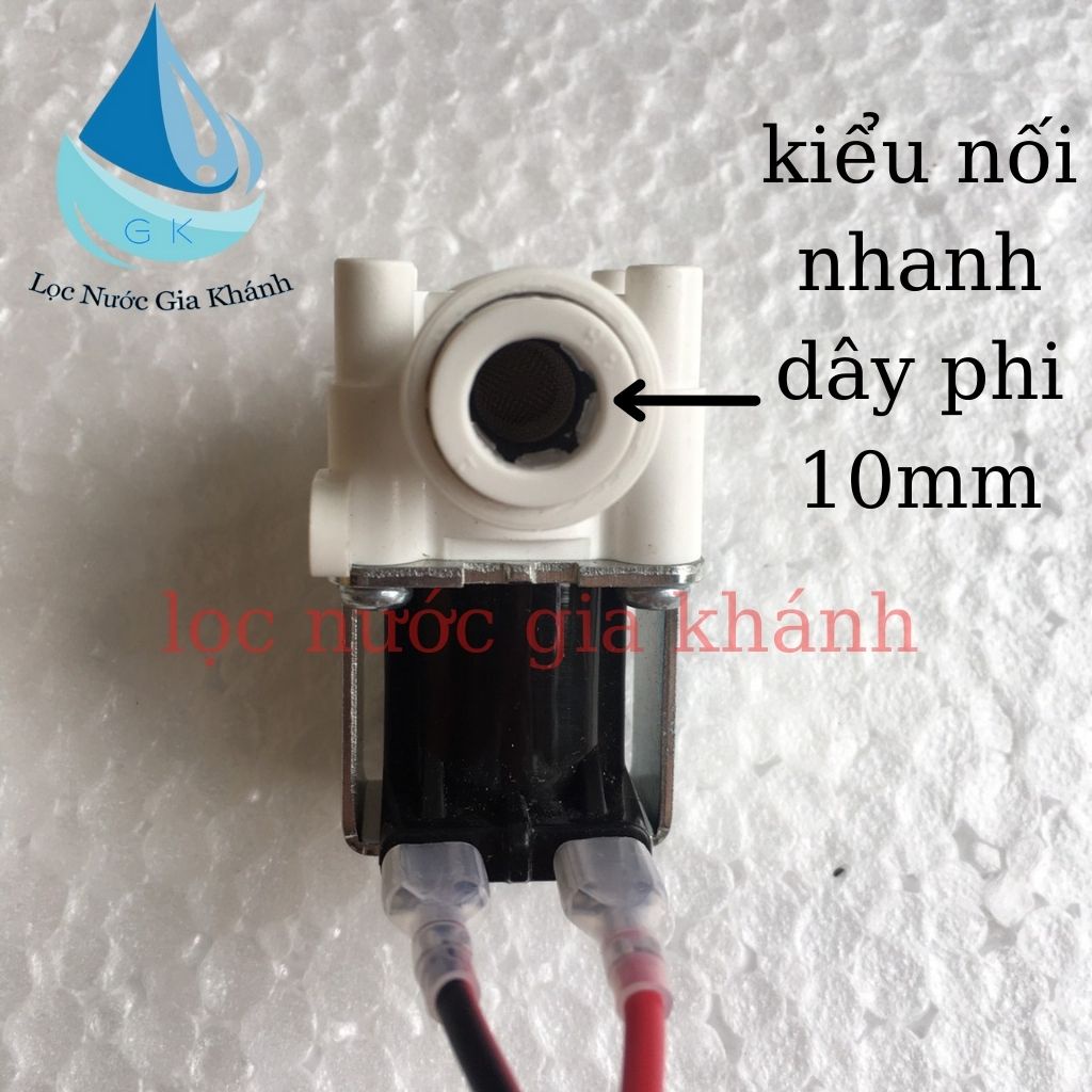 Van điện từ 36v DC nối nhanh ống phi 10, van điện từ máy lọc nước bán công nghiệp.