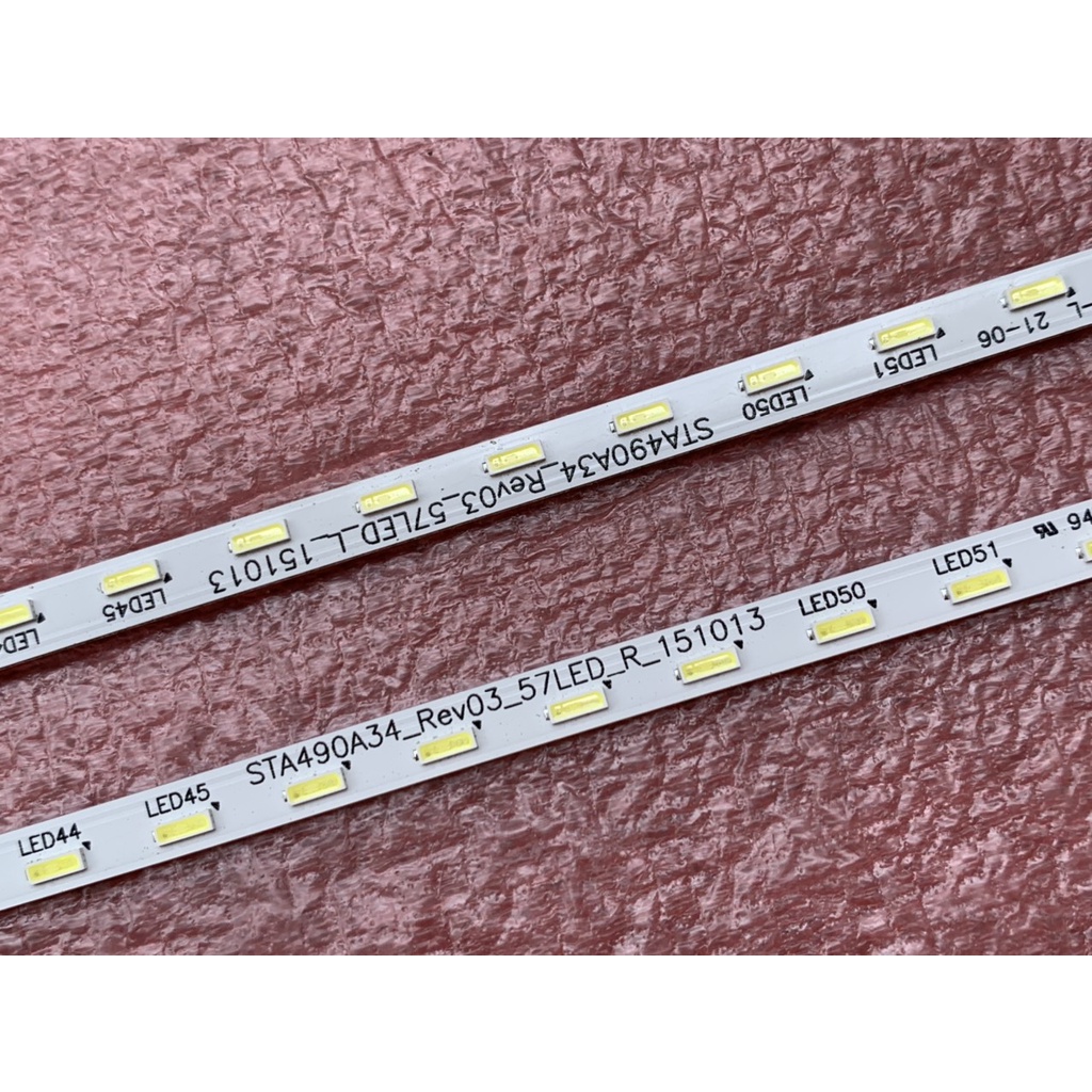 THANH LED TIVI SONY 49W750D 49WD751 HÀNG MỚI 100% BỘ 2 THANH, MỖI THANH 57 BÓNG 3V, DÀI 53,3cm STA490A34-REV03-57LED-RL-