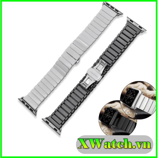 Dây gốm Ceramic dành cho Apple watch Seri 1 2 3 4 5 38mm 40mm 42mm 44mm bản gốm cao cấp