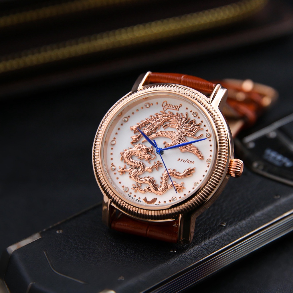 [ Thời Thượng ] Đồng Hồ Nam Ogival Long Phụng Siêu Sang Trọng - Viền Vân Đẳng Cấp - Bảo Hành 12 Tháng - Chống Nước 3atm | BigBuy360 - bigbuy360.vn