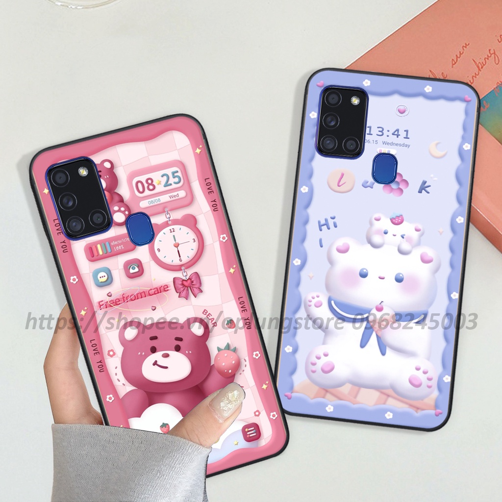 Ốp lưng Samsung A21s / M31 / M51 in hình 3D gấu,thỏ cute dễ thương