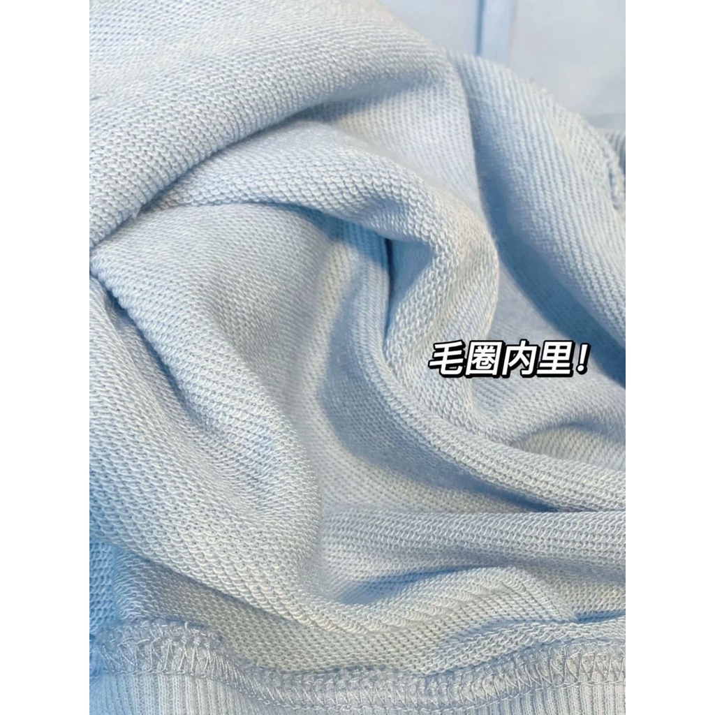 Áo Khoác Hoodie Tay Dài Màu Trắng Xanh Dương Nhạt Phong Cách Mới 2022 Cho Nữ O L n 150Kg H nh nh