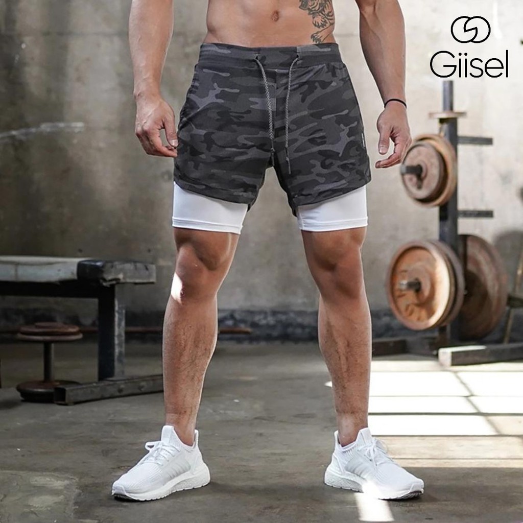 Quần short tập gym - chạy bộ chơi thể thao 2 lớp - thoáng mát - hàng siêu cấp | BigBuy360 - bigbuy360.vn