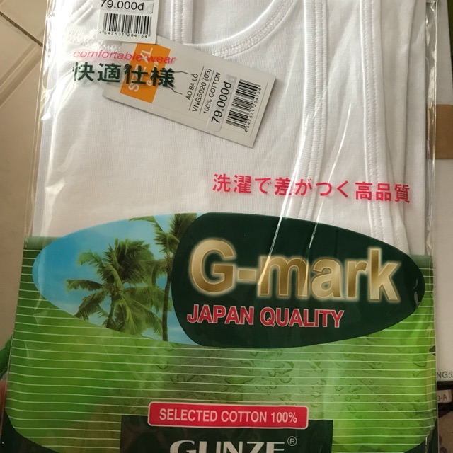 Áo ba lỗ nam gmark ( gunze). 2 màu trắng và ghi. Ảnh và video thật