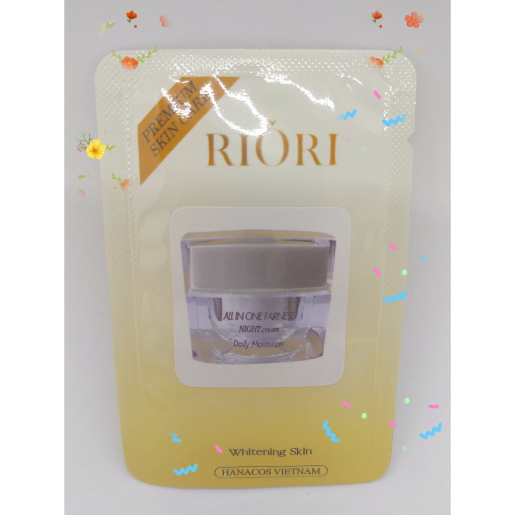 Kem Dưỡng Trắng Da Mặt Ban Đêm Ngừa Lão Hóa Da RIORI NIGHT CREAM 1.5g