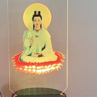 Tranh thờ phật đèn Led 3d, tranh thờ phật Quan Âm Bồ Tát, tranh đèn led trang trí, tranh thờ phật