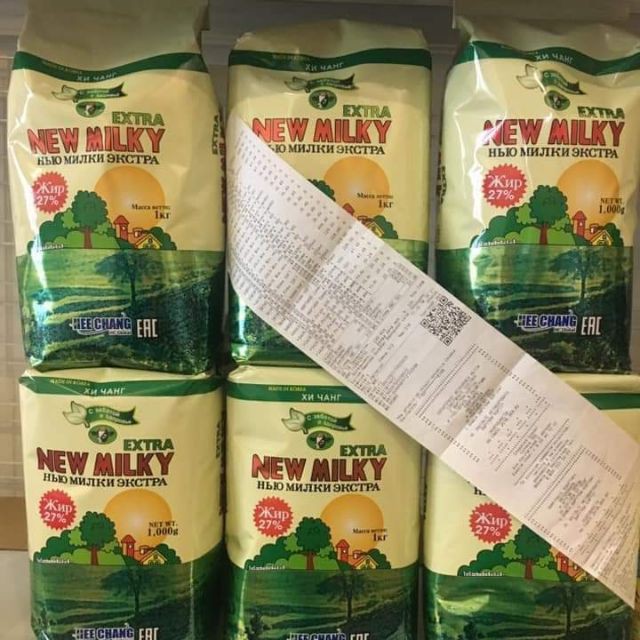 Sữa béo Nga NewMilky 1kg date mới 09/2022 hàng chuẩn Nga