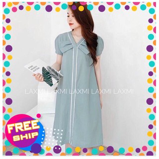 Váy bầu đầm bầu ngắn tay cổ tim MAMADRESS chất xước Hàn MỀM MỊN, NHẸ NHÀNG VÀ CỰC MÁT V18