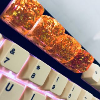 Keycap Artisan SA profile Row 1 lá bạc (Red- Blue- Green- Yellow)