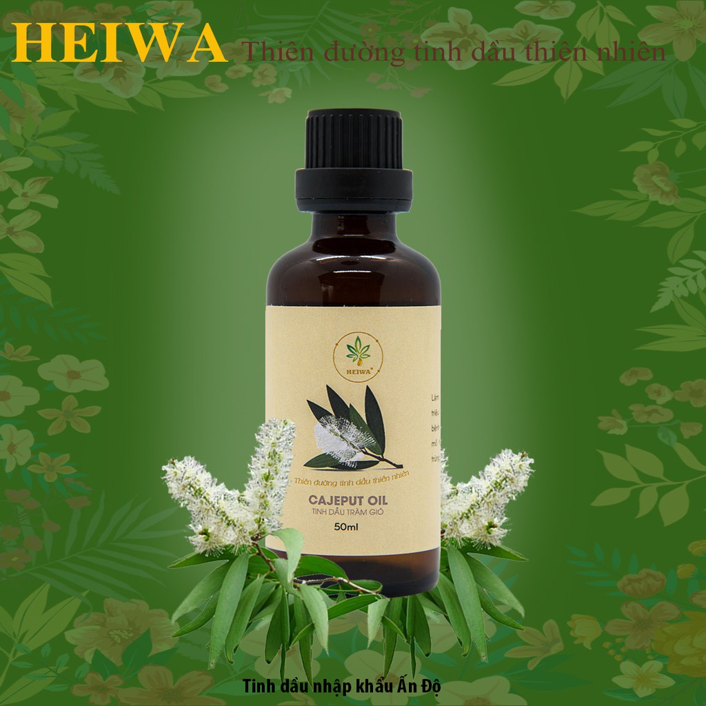 [CHAI LỚN]Tinh dầu Tràm Gió nguyên chất 50ML thương hiệu HEIWA nhập khẩu Ấn Độ