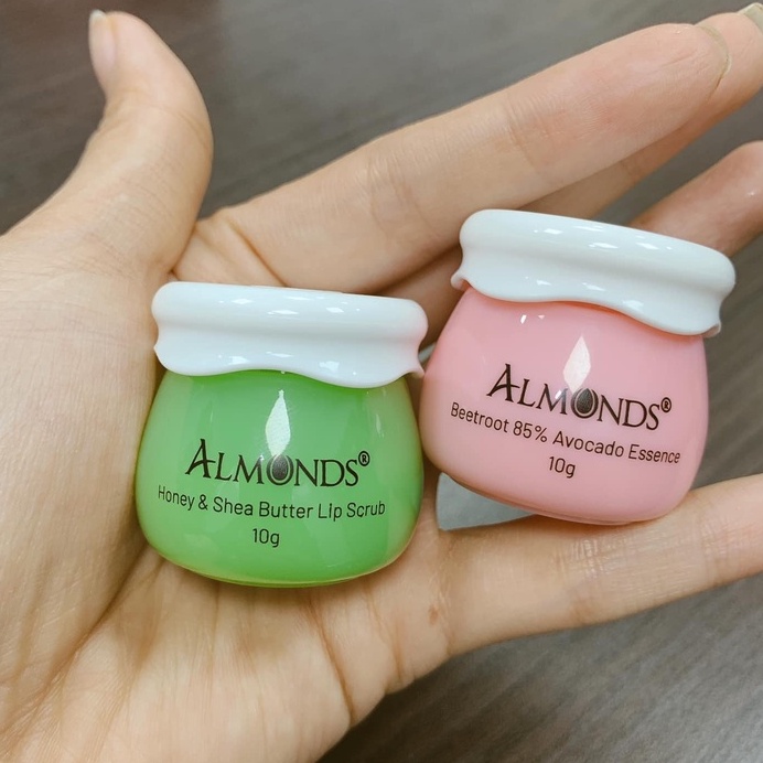 Bộ đôi dưỡng môi ALMONDS sáp dưỡng hồng mềm môi và tẩy da chết