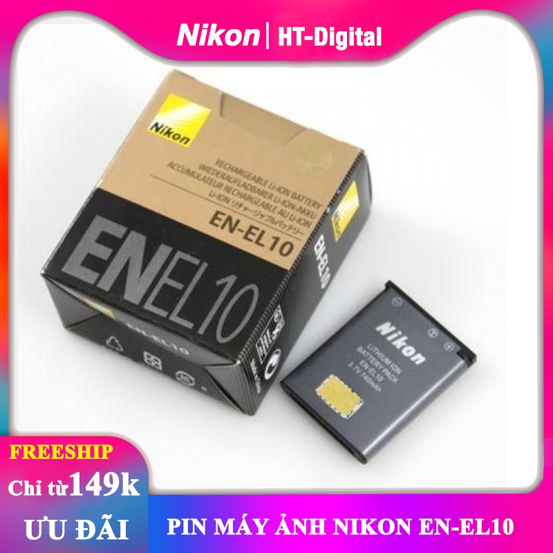 Pin Nikon EN-EL10 cho máy ảnh Nikon S5100 S80 S4000 S3000 S570 S230 S220 S60 S600 S520 S210 (Bảo hành 6 tháng)