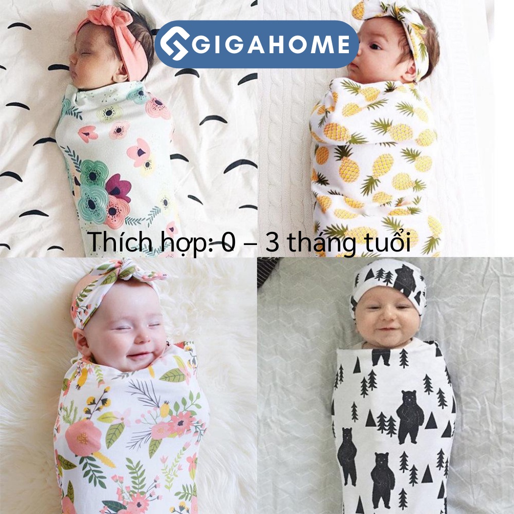 Nhộng Chũn Ủ Kén Tặng Kèm Băng Đô GIGAHOME Cho Trẻ Sơ Sinh Giúp Bé Dễ Ngủ Hơn 7193