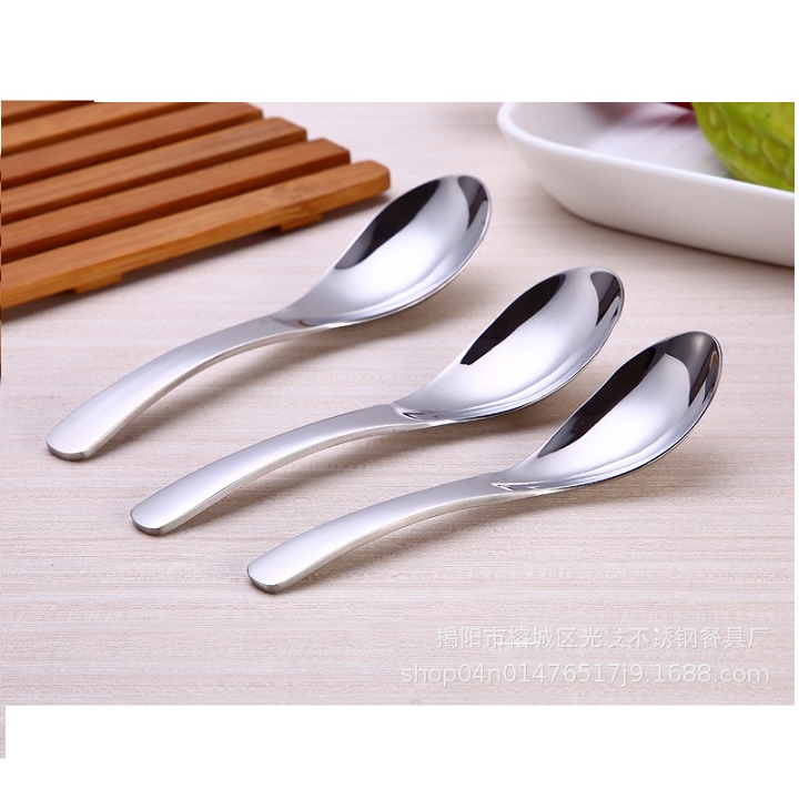 Muỗng inox thìa phở Stainless Steel sâu lòng cán dày sáng bóng