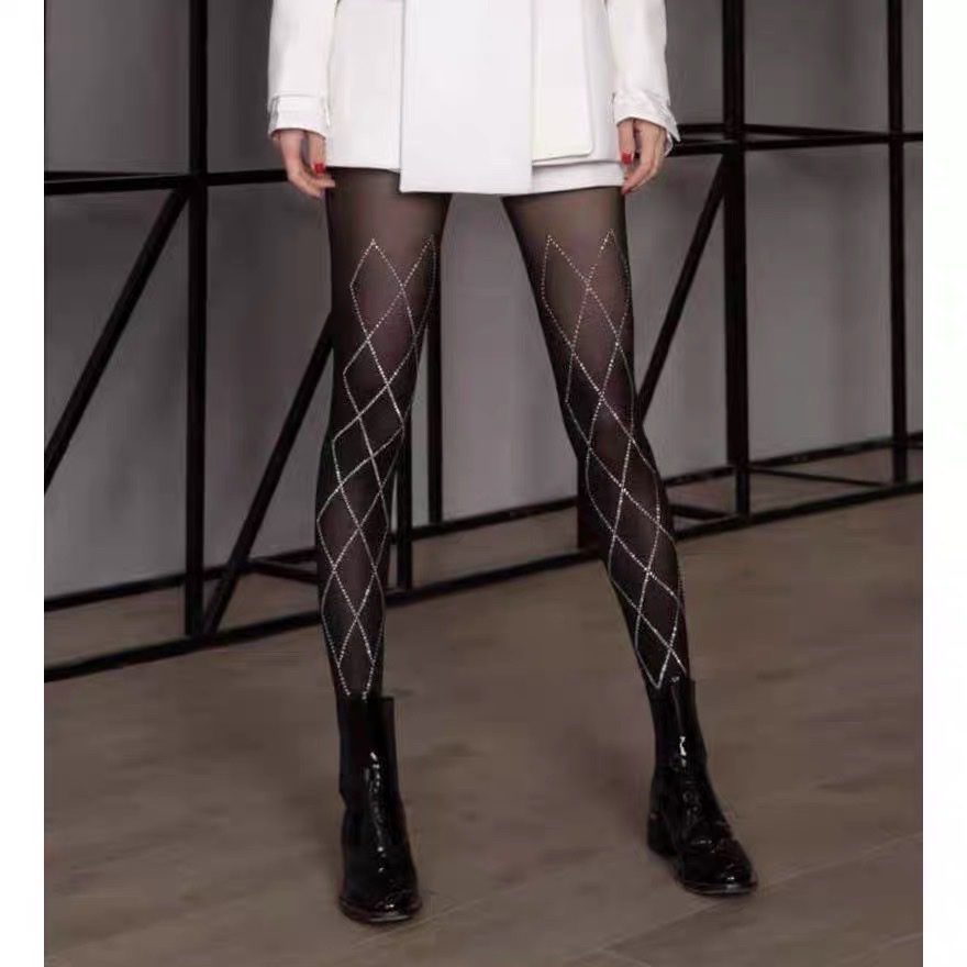Quần Tất Da Đính Đá Sáng Hình Thoi Pantyhose Tights - Vani Store - TAT00194