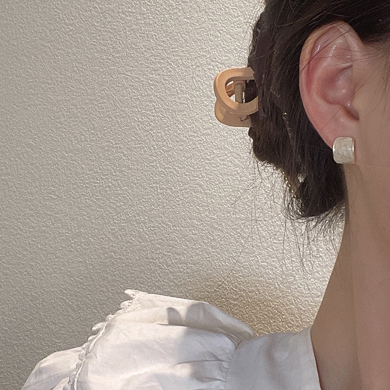 Bông Tai Mạ Bạc 925 Thiết Kế Đơn Giản Thời Trang Phong Cách Hàn Quốc Cho Nữ