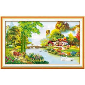TRANH ĐÍNH ĐÁ PHONG CẢNH TỔ ẤM HẠNH PHÚC VS083 (80×50) DF2635 - 80*50