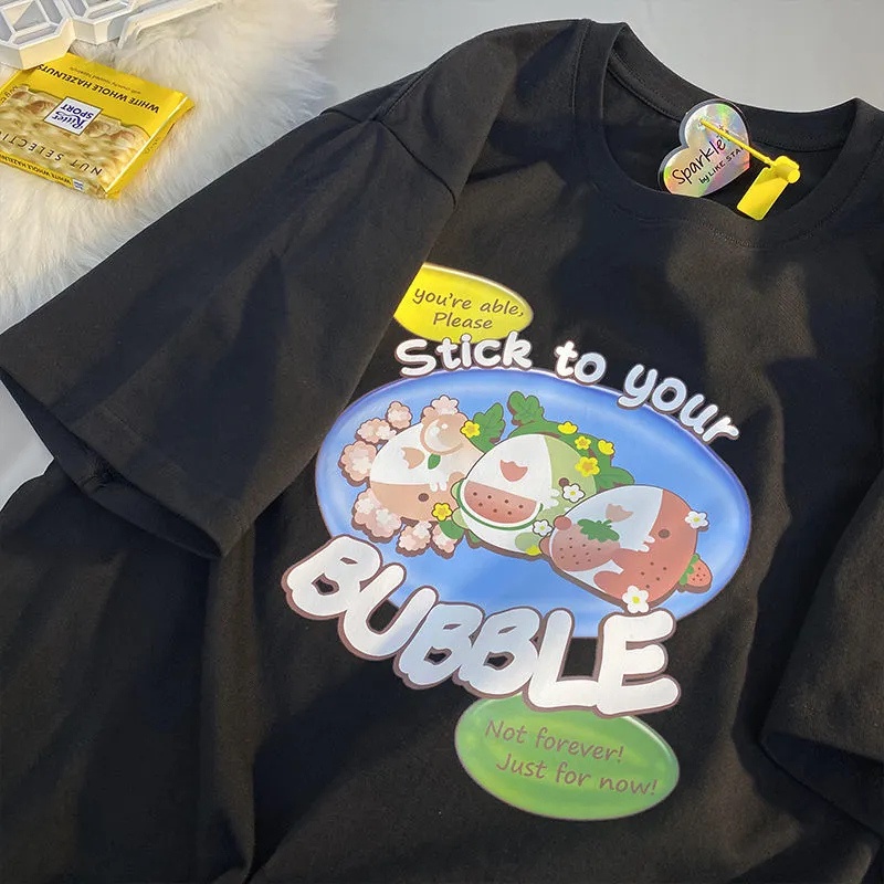 NRVP Áo Thun 100% Cotton Dáng Rộng Thời Trang Hàn Quốc Cho Nữ