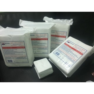 Bông cắt miếng sẵn Bình Minh ( 7x7cm ) Gói 0.5kg – Bông dùng trong spa, phun xăm, vệ sinh cá nhân