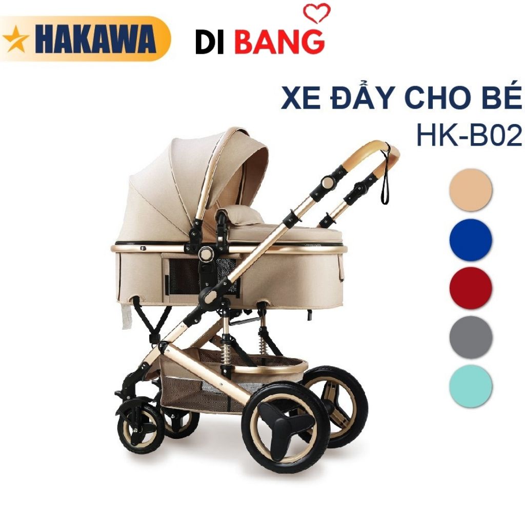 Xe đẩy cho bé HAKAWA HK-B02 nhiều chế độ tiện dụng, sang trọng, bảo hành 5 năm