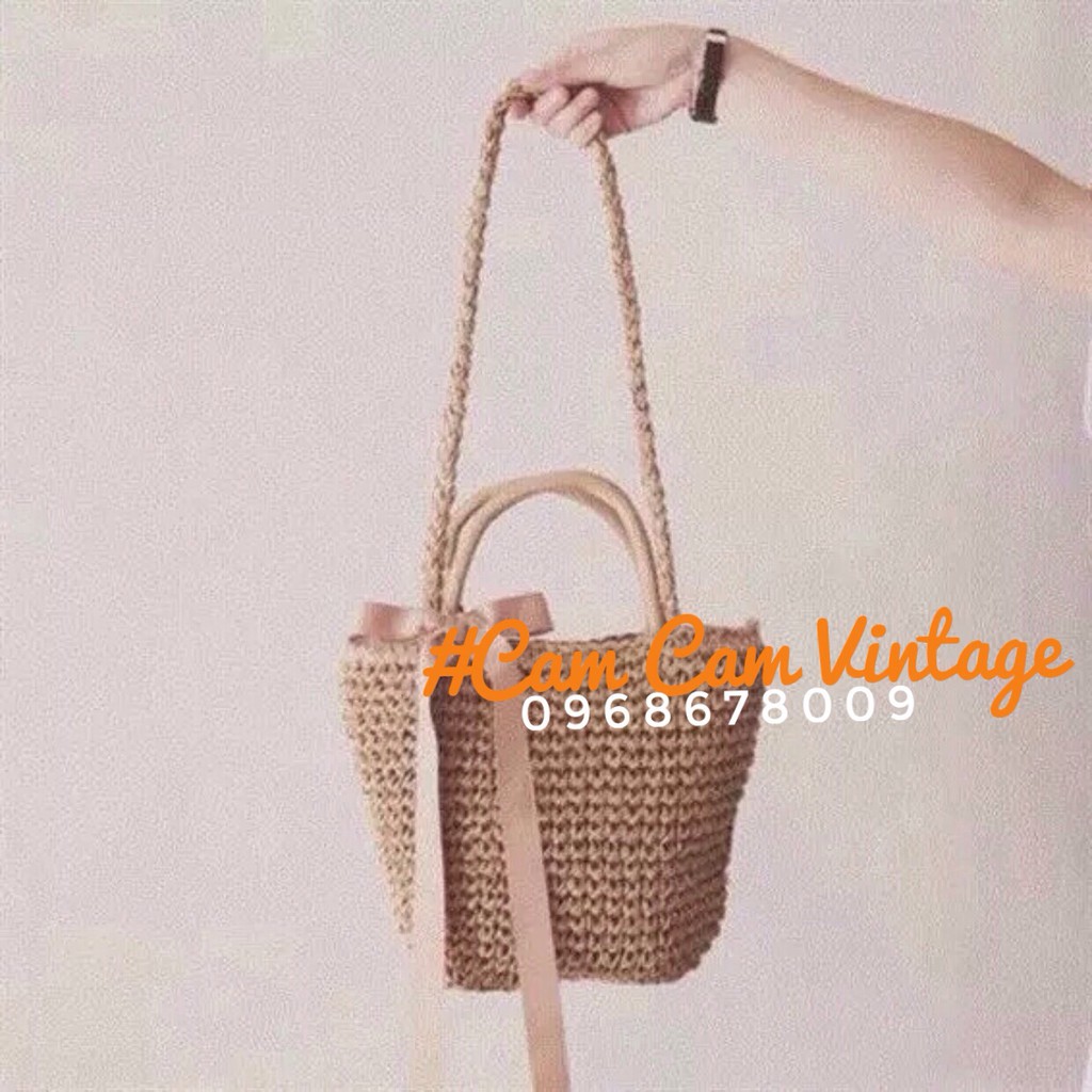 [ HÌNH THẬT ] TÚI CÓI NƠ VINTAE ĐI BIỂN TIỂU THƯ LOẠI 1