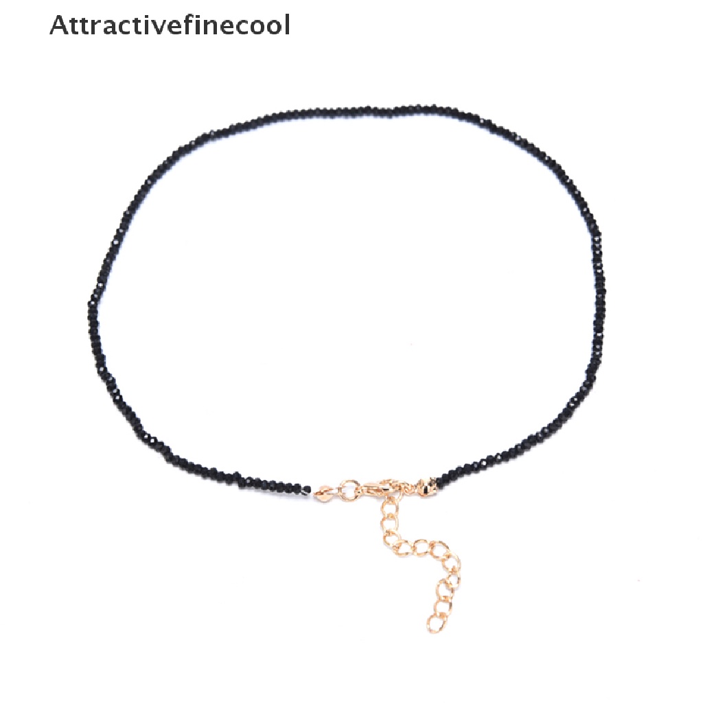 Vòng cổ choker phối đá pha lê đen cho nữ