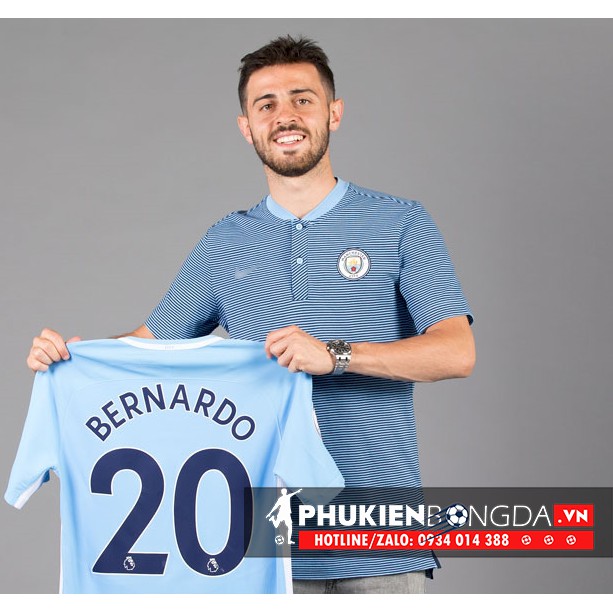 Áo thun polo MAN CITY 2018 xanh nhạt cổ trụ, Áo polo MAN CITY xanh nhạt cổ trụ