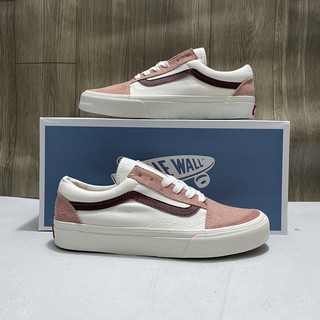 Giày thể thao nữ trắng hồng sọc đỏ