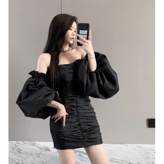 Váy ôm body tay phồng đi tiệc hàng taobao đẹp