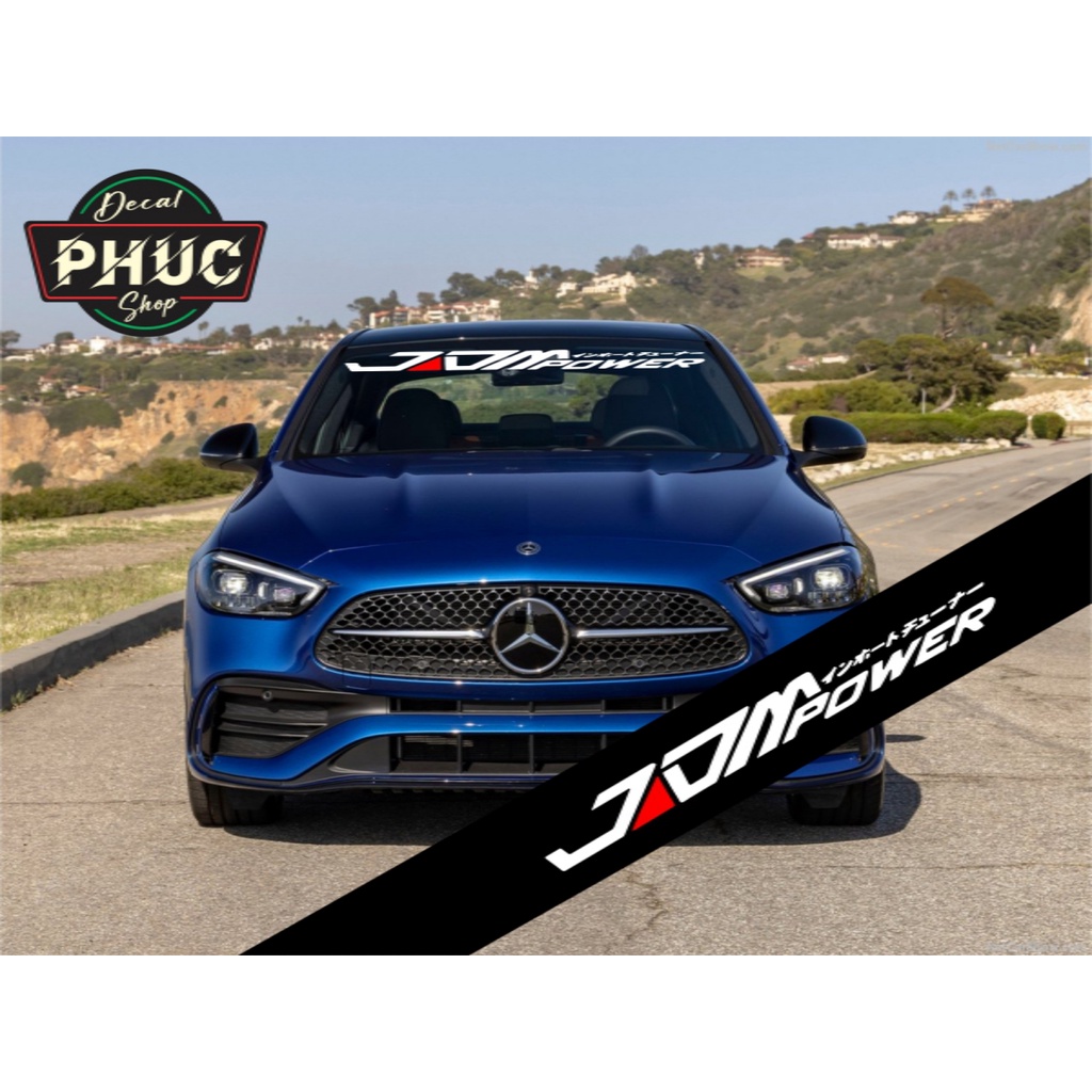 Tem dán kính lái chống nắng ô tô mẫu JDM Power
