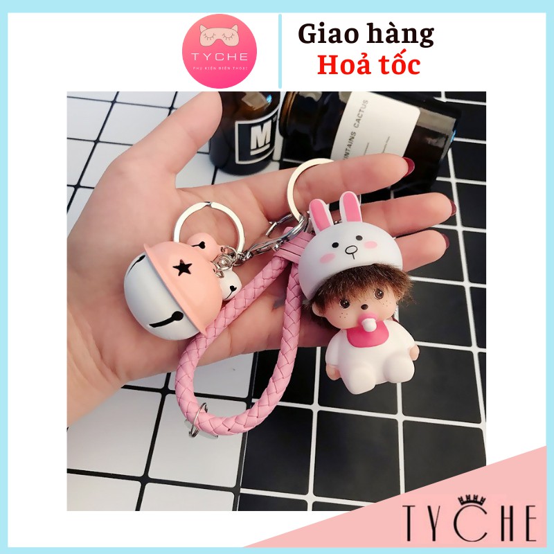 Móc Khoá Hình Các Em Bé Ngộ Nghĩnh ✓ BÉ THỎ CONY TRẮNG ✓ Mẫu Mã Độc Đáo, Mới Nhất 2018 ( Có Kèm Chuông )