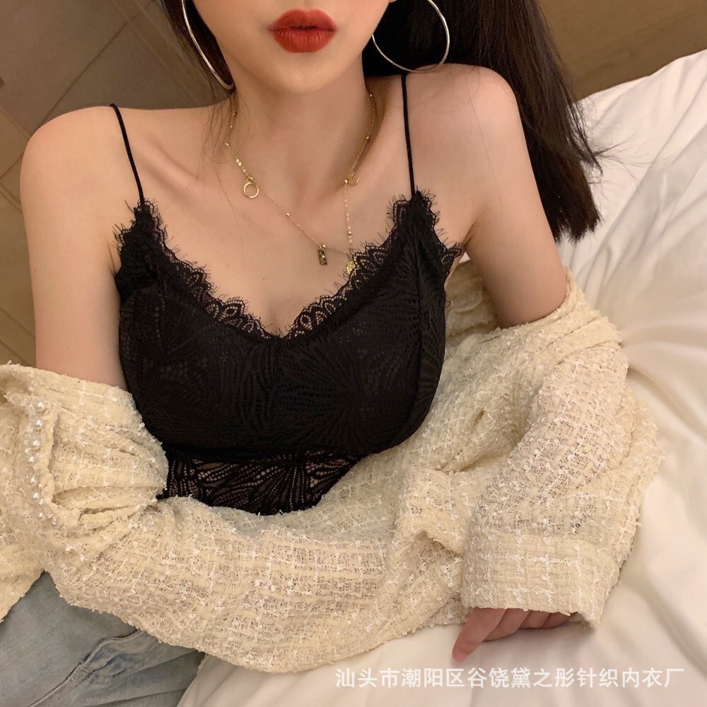 Áo Bra 2 Dây Croptop Viền Ren Hoa thoáng mát , mềm mịn