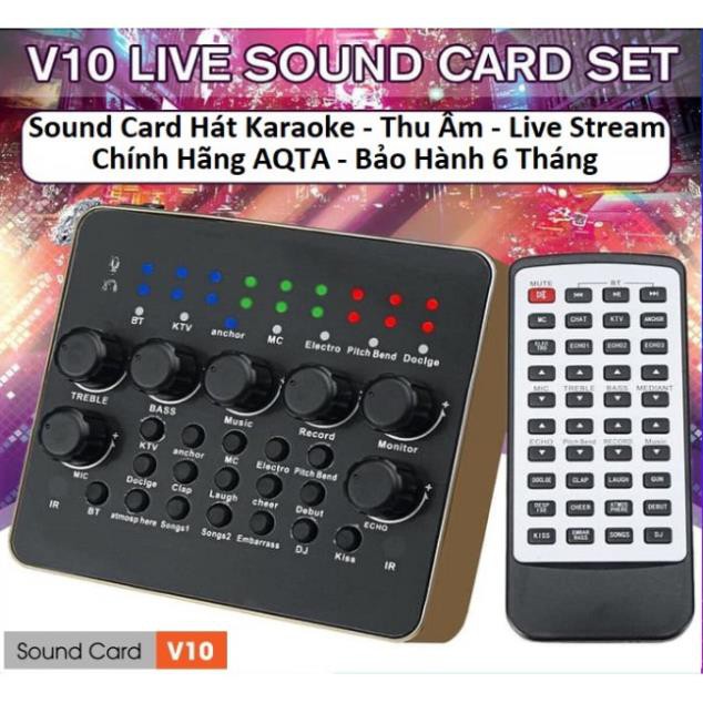 Mua ngay Combo SoundCard V10 Chính Hãng + Micro Thu Âm At100( hàng loại 1) [Freeship 10k]