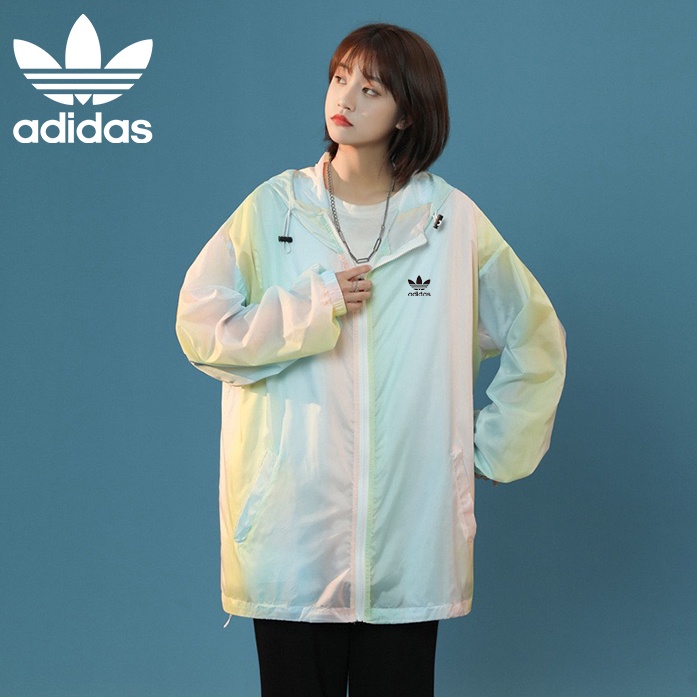 Áo Khoác Adidas Chống Nắng Chống Gió Họa Tiết Cầu Vồng Thời Trang Mùa Hè Cho Nữ